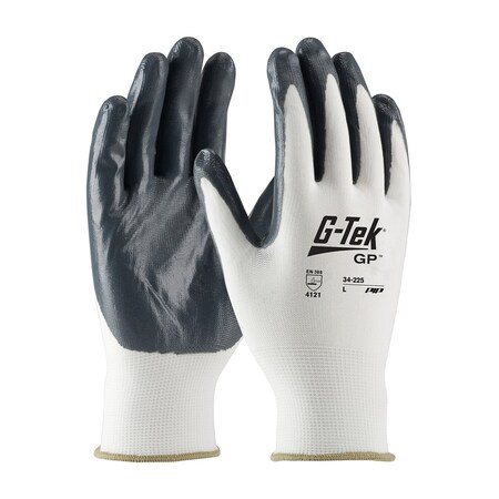 Pip Seamless Knit Nylon Glove with Nitrile Coated Smooth Grip on Palm & Fingers, 12PK 34-225/L